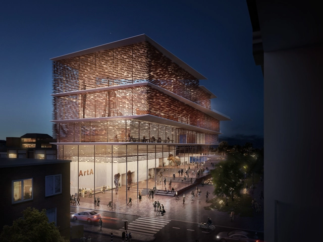 Kengo Kuma Presents Shortlisted Design for ArtA "Civic Center" in Arnhem - Museum, Facade, Cityscape