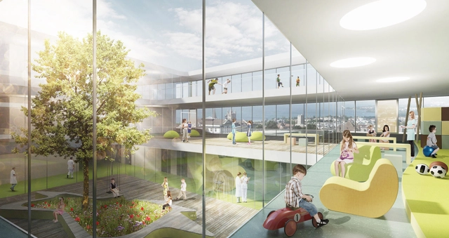 gmp gana el concurso para diseñar un Hospital de Niños en Suiza - Hospital