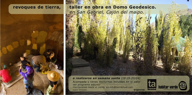 Taller de Reparación y Terminación de Revoques de Tierra: "Domo en el Cajón del Maipo" - Imagen Principal