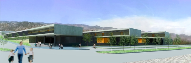 Tercer Lugar Concurso Liceo Alemán de Chicureo: Iglesis Prat Arquitectos + Meruane Arquitectos - Imagen Principal