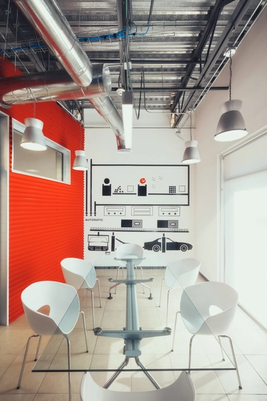 CO-E / Imativa Arquitectos - Arquitectura De Oficinas, Cocina, Fijación Vigas, Mesas, Sillas, Iluminación