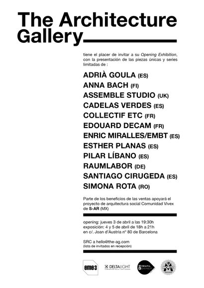 Hoy inaugura The Architecture Gallery, Galería Solidaria en Barcelona, España - Imagen Principal