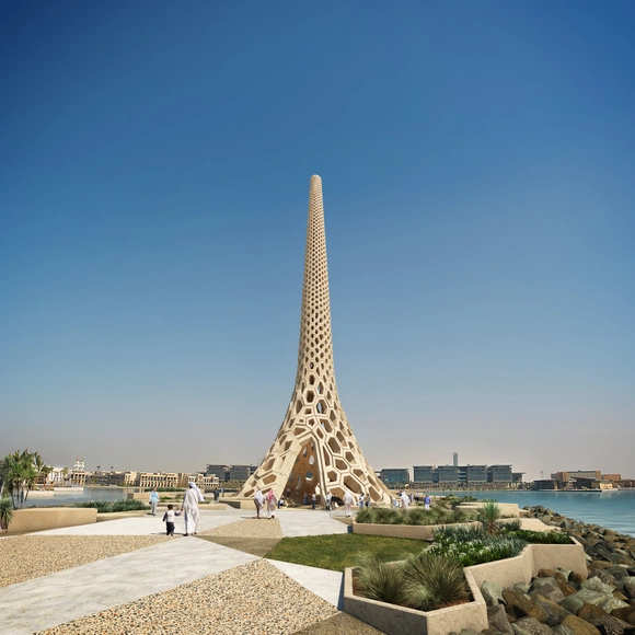 Arte e Arquitetura: Breakwater Beacon, 60 metros de concreto branco por UAP Design Studio - Imagem de Destaque