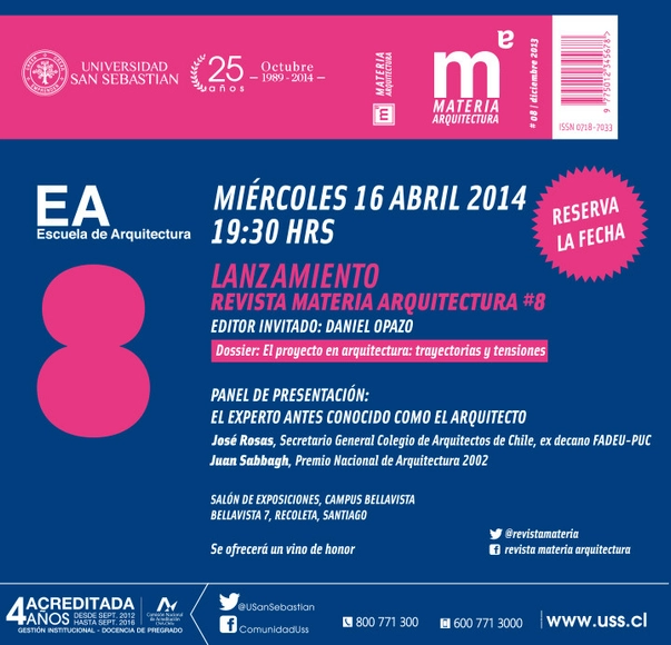 Lanzamiento revista Materia Arquitectura #8 - Imagen Principal