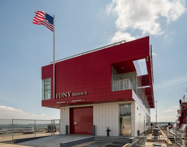 FDNY Marine 9 Barracks / Sage and Coombe Architects - Security, Facade, Stairs