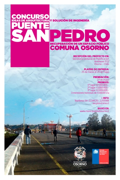 Concurso Ideas de Arquitectura Puente San Pedro: recuperación de un espacio público / Osorno, Chile - Imagen Principal