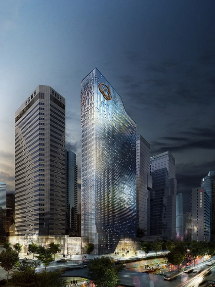 Fachada Receptiva, para remodelación de torre de oficinas en Seúl, UNStudio  - Renovación