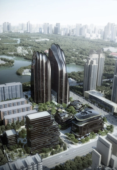 MAD Breaks Ground on Complex that Redefines Beijing’s “City Landscape” - Office Buildings, Facade, Cityscape