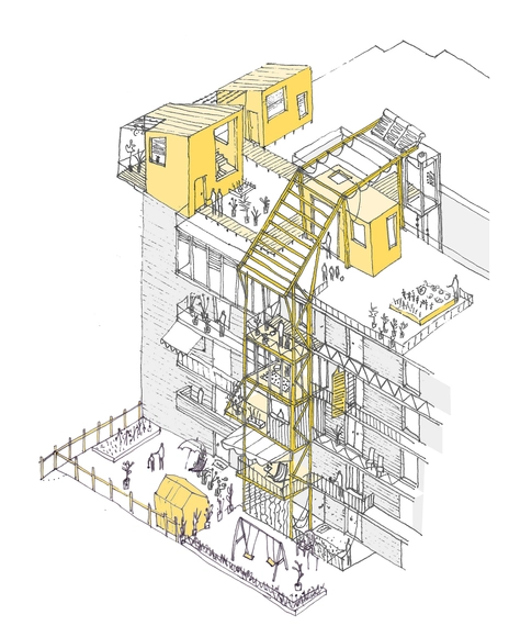 Primer Lugar de la Competición Internacional 'Urban Revitalization of Mass Housing' de ONU-Habitat / Valencia, España - Imagen Principal