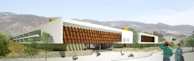 Primer Lugar en concurso Liceo Alemán de Chicureo: Eliash Arquitectos y Lambiasi + Westenenk Arquitectos + Marcela Schmauk  - Imagen Principal