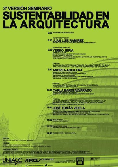 Tercer seminario de sustentabilidad en la arquitectura / Santiago, Chile - Imagen Principal