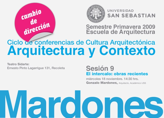 Ciclo de Conferencias Arquitectura y Contexto: Gonzalo Mardones - Imagen Principal
