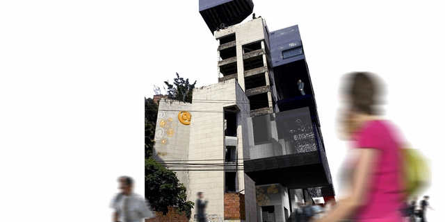 Narco_arquitectura como Patrimonio Cultural: Re_construcción del edificio Dallas en la ciudad de Medellín - Imagen Principal