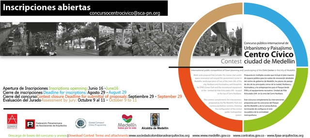 Convocatoria: concurso público internacional para Centro Cívico de Medellín / Colombia - Imagen Principal