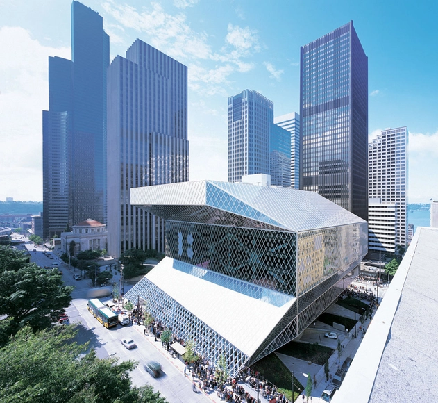 Biblioteca Central de Seattle  / OMA + LMN - Bibliotecas, Fachada, Urbano