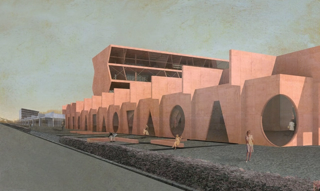 Competition Entry Proposes Colorful Duo of Museums for Budapest - Museum, Facade, Arch