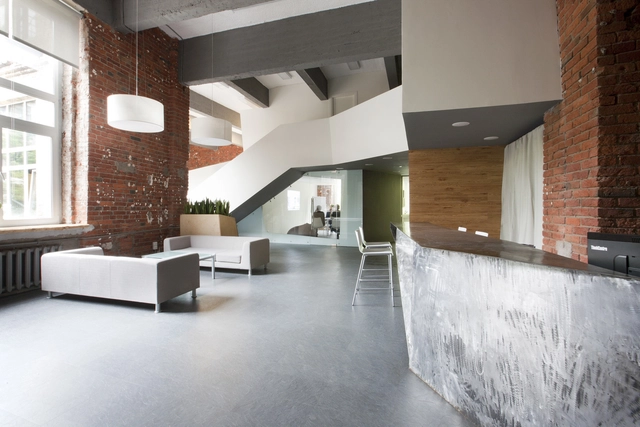 Office of the brand agency Svoyo mneniye / Za Bor Architects - Offices Interiors, Kitchen, Facade, Beam