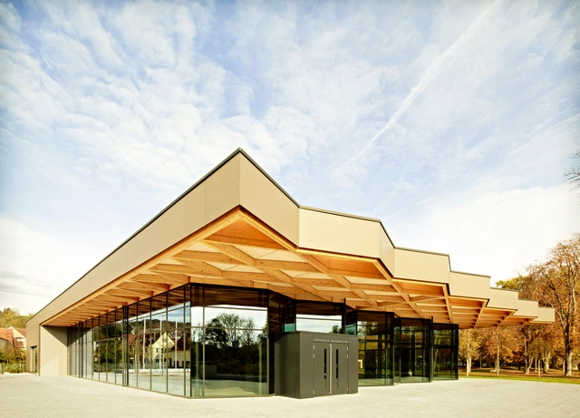 Festival Hall Neckarallee in Neckartailfingen  / a+r ARCHITEKTEN - Cultural Architecture, Facade