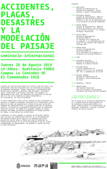 Seminario Accidentes, Plagas, Desastres y la Modelación del Paisaje / Santiago, Chile - Imagen Principal