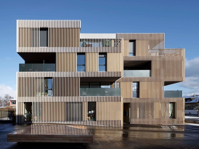 Striped Living / group8 - Apartments, Facade, Column
