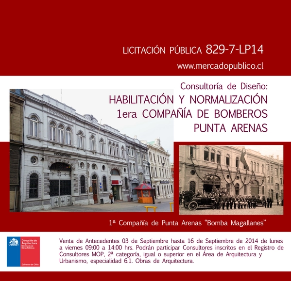 Licitación de diseño para Habilitación y Normalización Primera Compañía de Bomberos / Punta Arenas - Imagen Principal