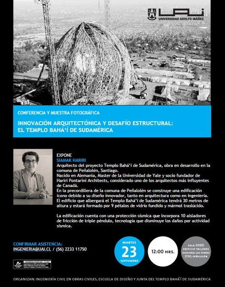 Conferencia y muestra fotográfica: Templo Bahá'í de Sudamérica / Santiago - Imagen Principal