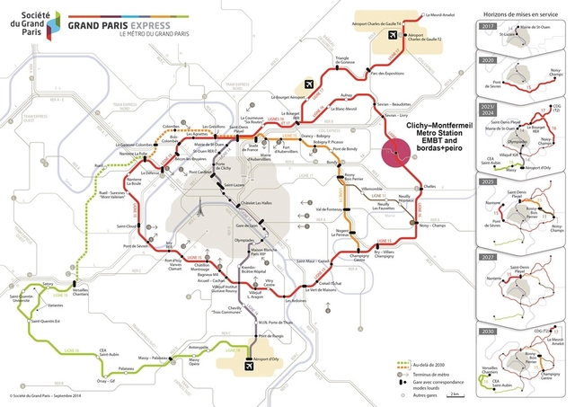 Miralles Tagliabue EMBT gana concurso para diseñar estación de Metro en París - Imagen Principal