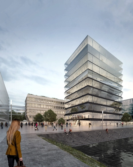 MVRDV é selecionado para projetar as torres "Hafenspitze" em Mainz - Edifícios De Escritórios
