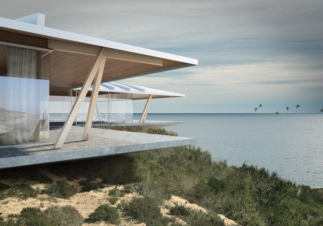 Ochoquebradas: casa8 por DRAA [Nicolás Del Río + Felipe Camus] - Casas, Fachada, Costa