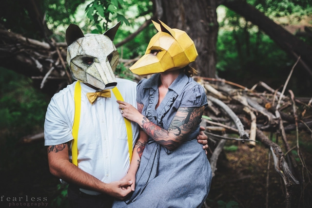 Find a New Life for Your Old Cardboard with these Geometric DIY Halloween Masks - Featured Image