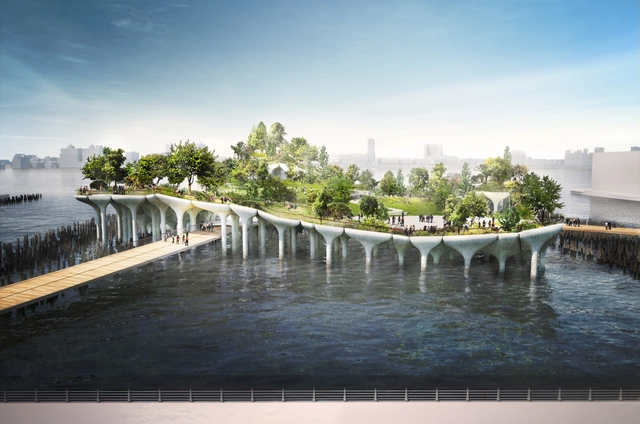 Heatherwick to Construct $170 Million "Pier 55" Park Off Manhattan's Hudson River Shoreline - Featured Image