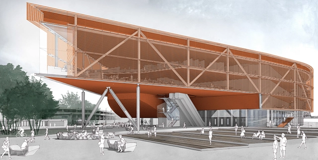 Primeiro Lugar no Concurso Anexo da Biblioteca Nacional / Vigliecca & Associados - Imagem de Destaque