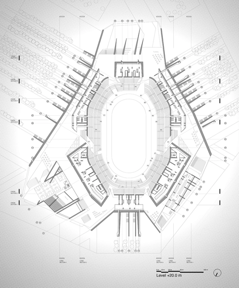 Salvaged Stadium: proposta de aluno da Harvard GSD para a adaptação de um estádio após as Olimpíadas - Imagem de Destaque