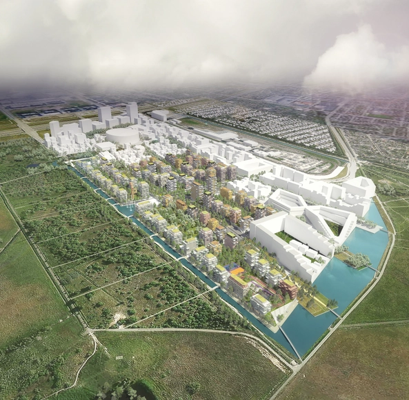Estudio Lunar, propuesta para el plan maestro de Ørestad Syd en Dinamarca - Imagen Principal