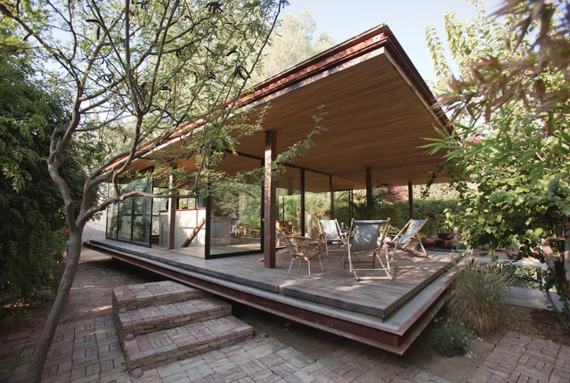 Pavilion at Architect’s Residence / Kythreotis Architects - Houses, Deck, Facade, Beam, Stairs, Handrail, Table, Bench