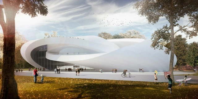 AVA's Sculptural House of Hungarian Music Takes Third for Liget Budapest - Exhibition Center