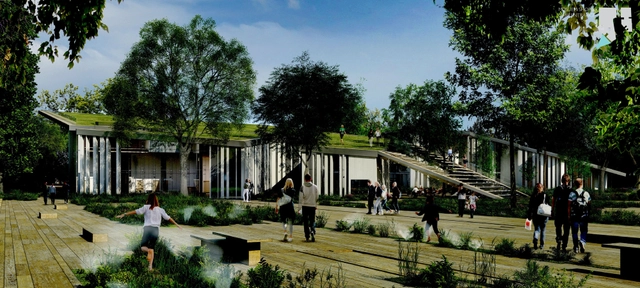 La naturaleza es la guía en la Casa de la música Húgara de Kengo Kuma, Liget Budepest  - Museo