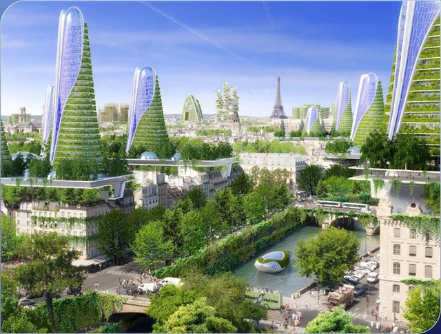 La visión de Vincent Callebaut de París en el año 2050 como "Smart City" - Arquitectura De Uso Mixto