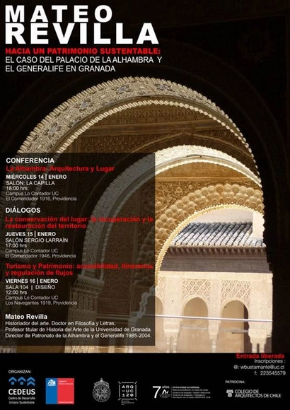 Mateo Revilla: Conferencia La Alhambra "arquitectura y lugar" / Chile - Imagen Principal