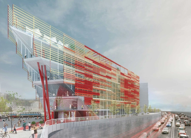 Proposta para o Anexo da Biblioteca Nacional / Ravaglia & Philot + Liebert Rodrigues, Luisa Gonçalves e Miguel Viñas - Imagem de Destaque
