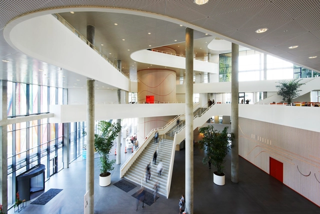 SDU Campus Kolding / Henning Larsen - Interior Photography, University, Stairs, Handrail