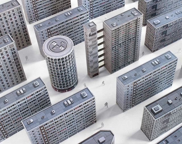 Zupagrafika hace honor a la Arquitectura Brutalista de Londres a través de Maquetas de Papel - Imagen Principal