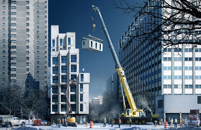 Primeiros "microapartamentos" pré-fabricados de Nova Iorque serão concluídos ainda este ano - Imagem de Destaque