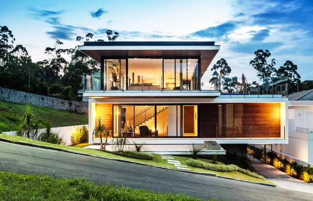 Casa LB / Jobim Carlevaro Arquitetos - Casas, Fachada, Porta