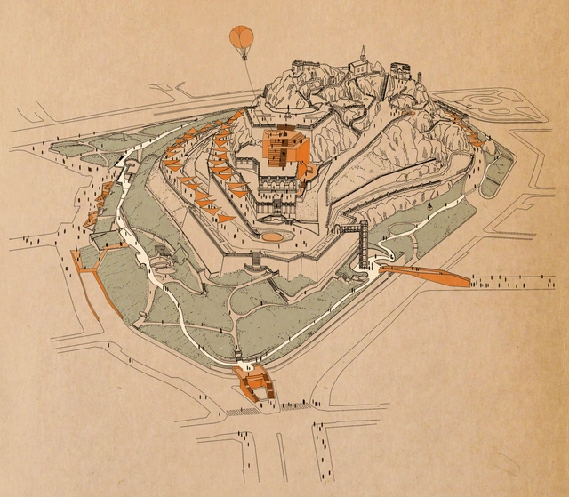 Mario Pérez de Arce Antoncich, segundo lugar en concurso de ideas para Cerro Santa Lucía  - Parque