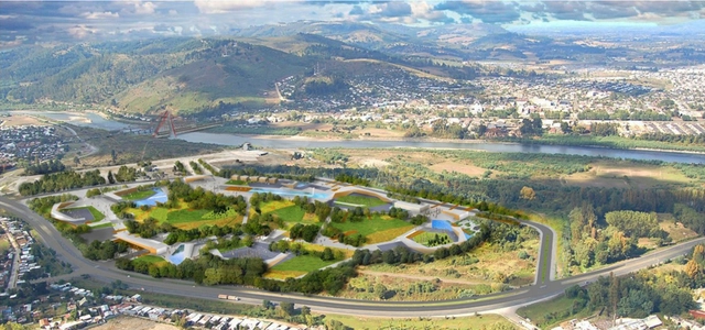 Osvaldo Moreno + Martínez & Asociados, primer lugar en concurso para Parque Urbano Isla Cautín / Temuco  - Parque