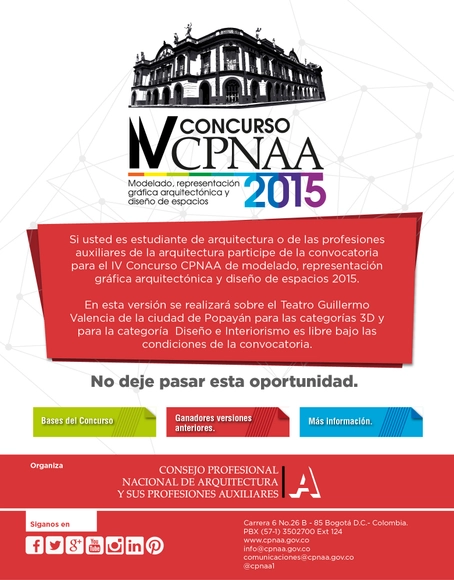 Convocatoria: IV Concurso CPNAA 2015 / Colombia - Imagen Principal