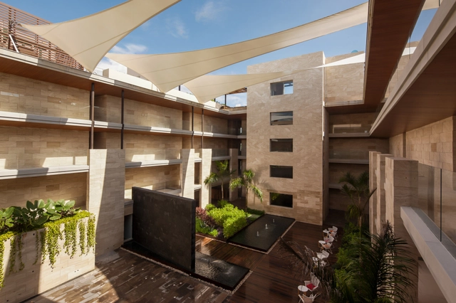 Hotel Boutique Cacao  / rdlp arquitectos - Arquitectura Comercial, Jardín, Fachada