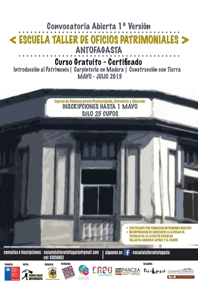 Convocatoria: Escuela Taller de Oficios Patrimoniales de Antofagasta 2015 / Chile - Imagen Principal