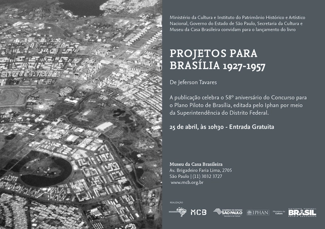 Lançamento do livro "Projetos para Brasília 1927-1957" no MCB - Imagem de Destaque